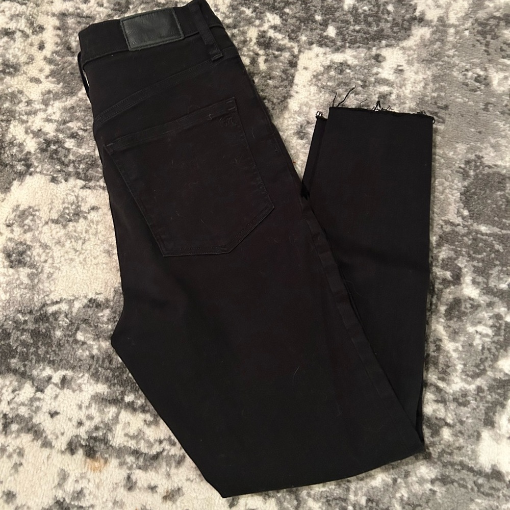 Madewell 11" High Rise Skinny Jeans in Black Frost M3112